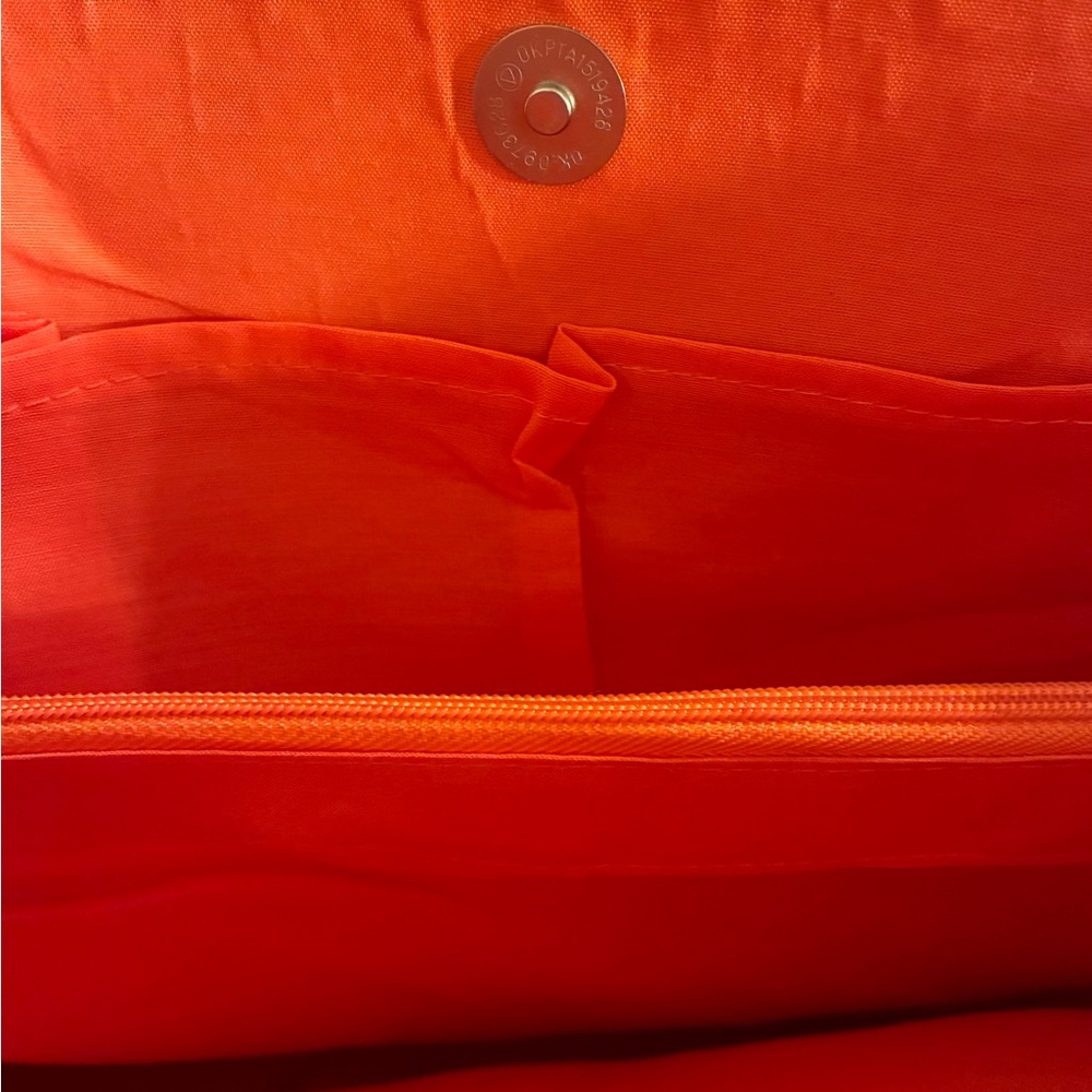 NWT Magid Bright Orange Chain-Handle Straw Woven Shoulder Bag Summer Beach Vacay - Picture 6 of 8